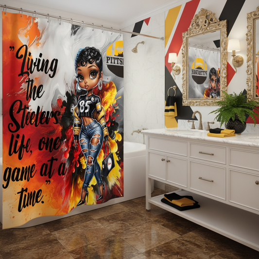 Copycat-Creations Pittsburgh Football 2pcs Shower Curtain Set