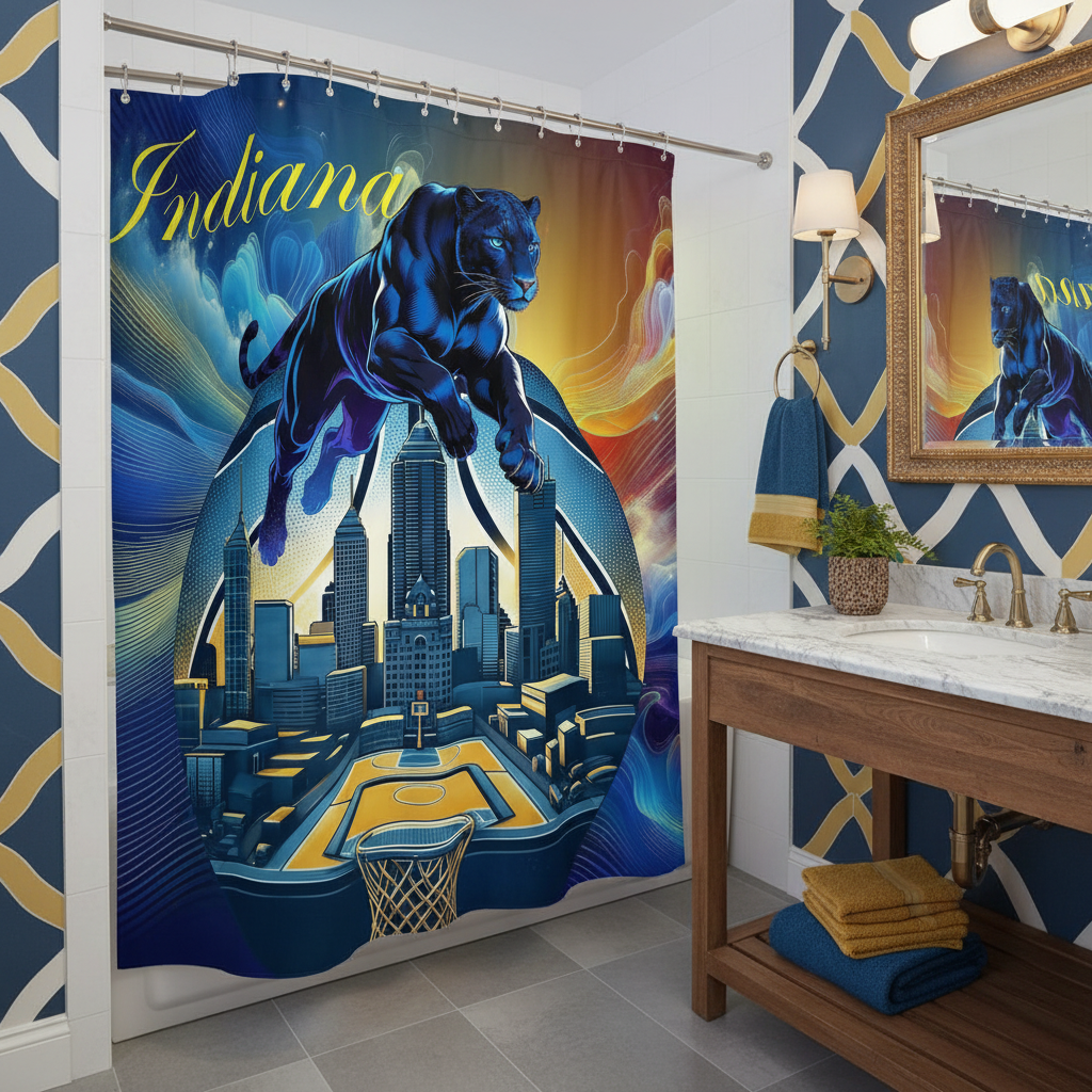 Copycat-Creations Indiana Basketball 2nd Edition Shower Curtain