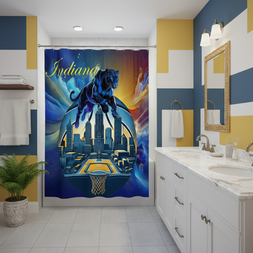 Copycat-Creations Indiana Basketball 2nd Edition Shower Curtain