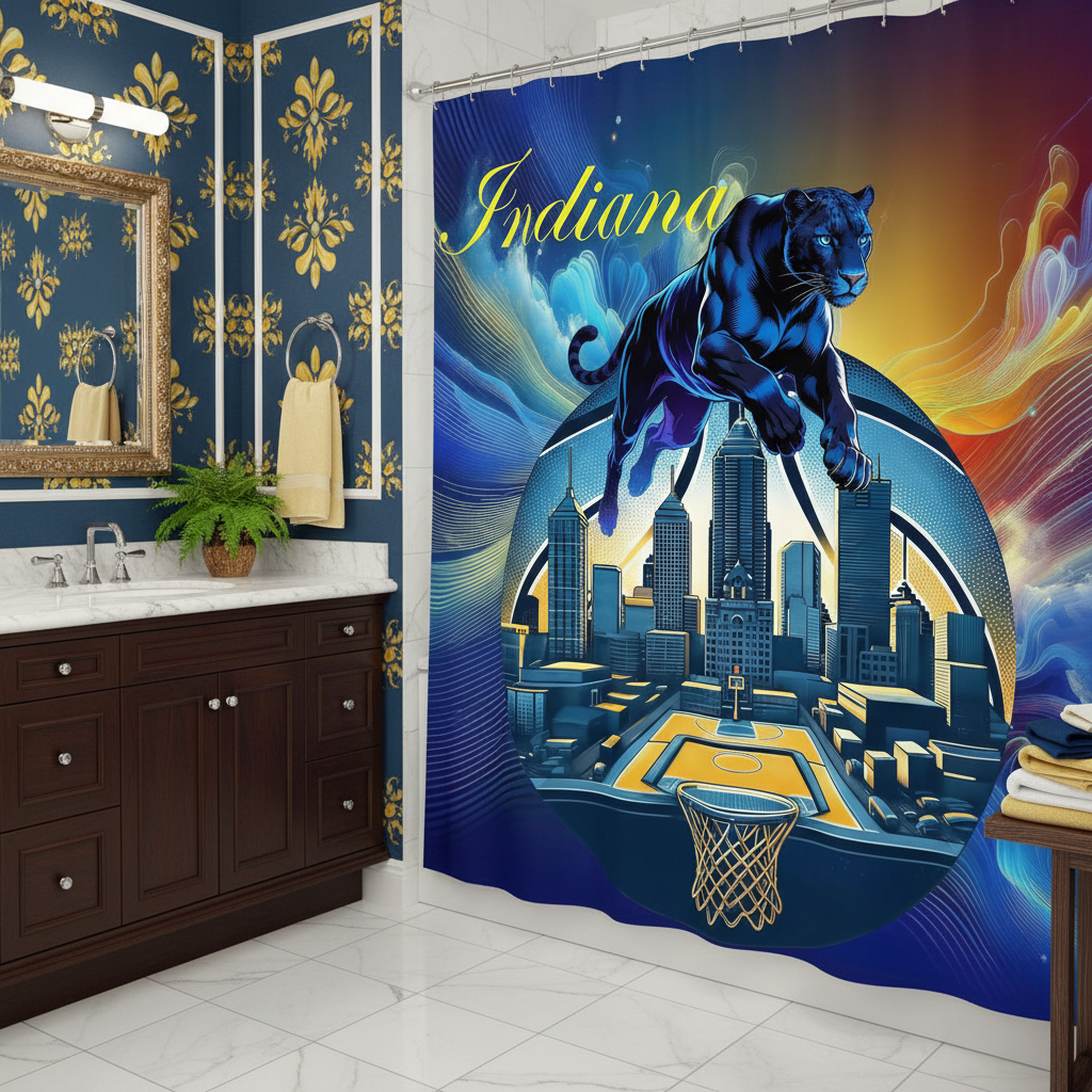 Copycat-Creations Indiana Basketball 2nd Edition Shower Curtain