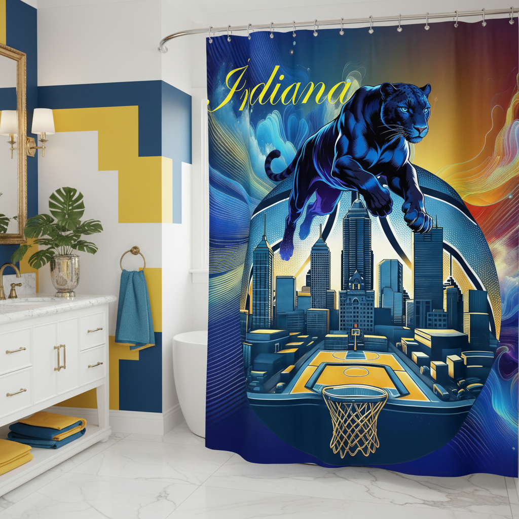 Copycat-Creations Indiana Basketball 2nd Edition Shower Curtain