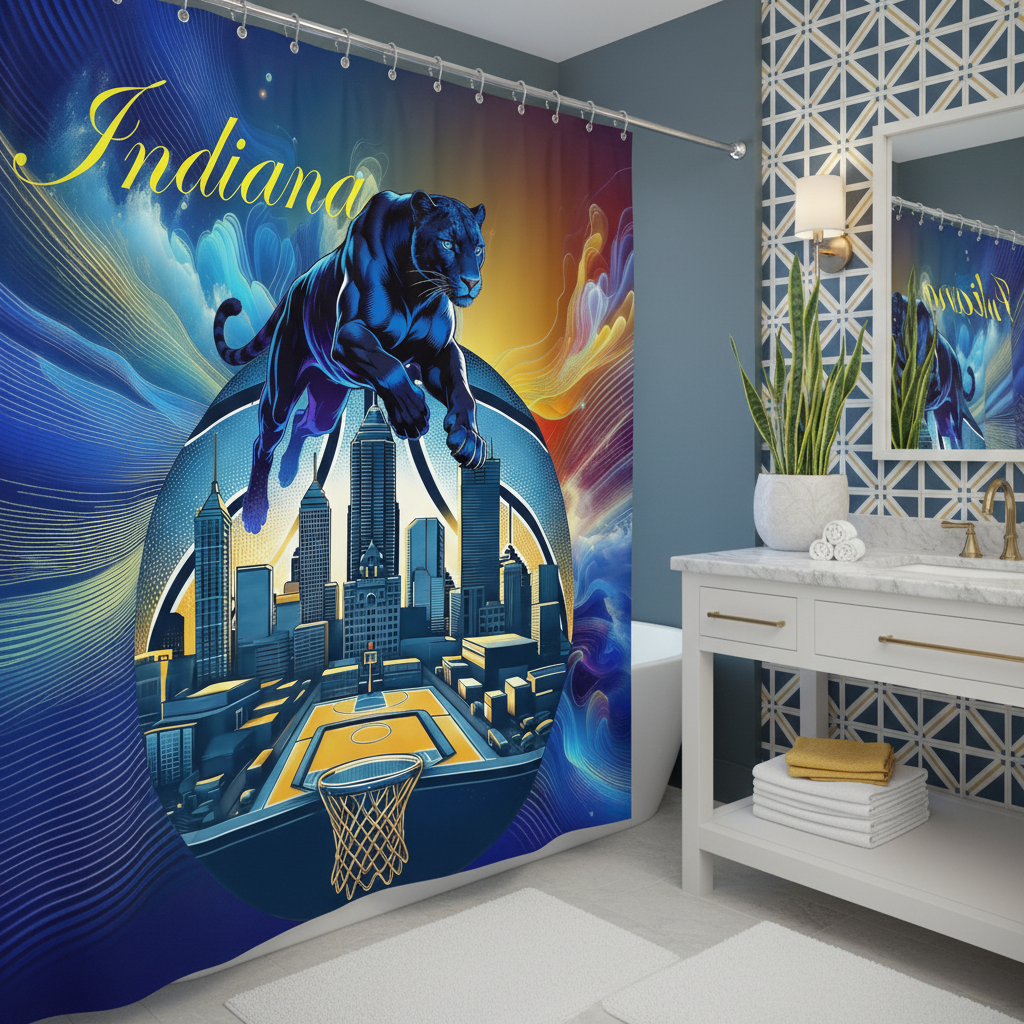 Copycat-Creations Indiana Basketball 2nd Edition Shower Curtain