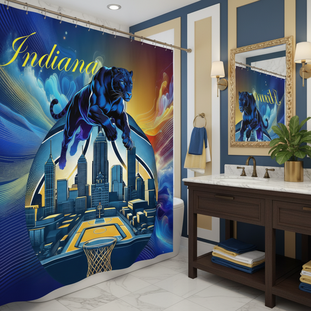Copycat-Creations Indiana Basketball 2nd Edition Shower Curtain
