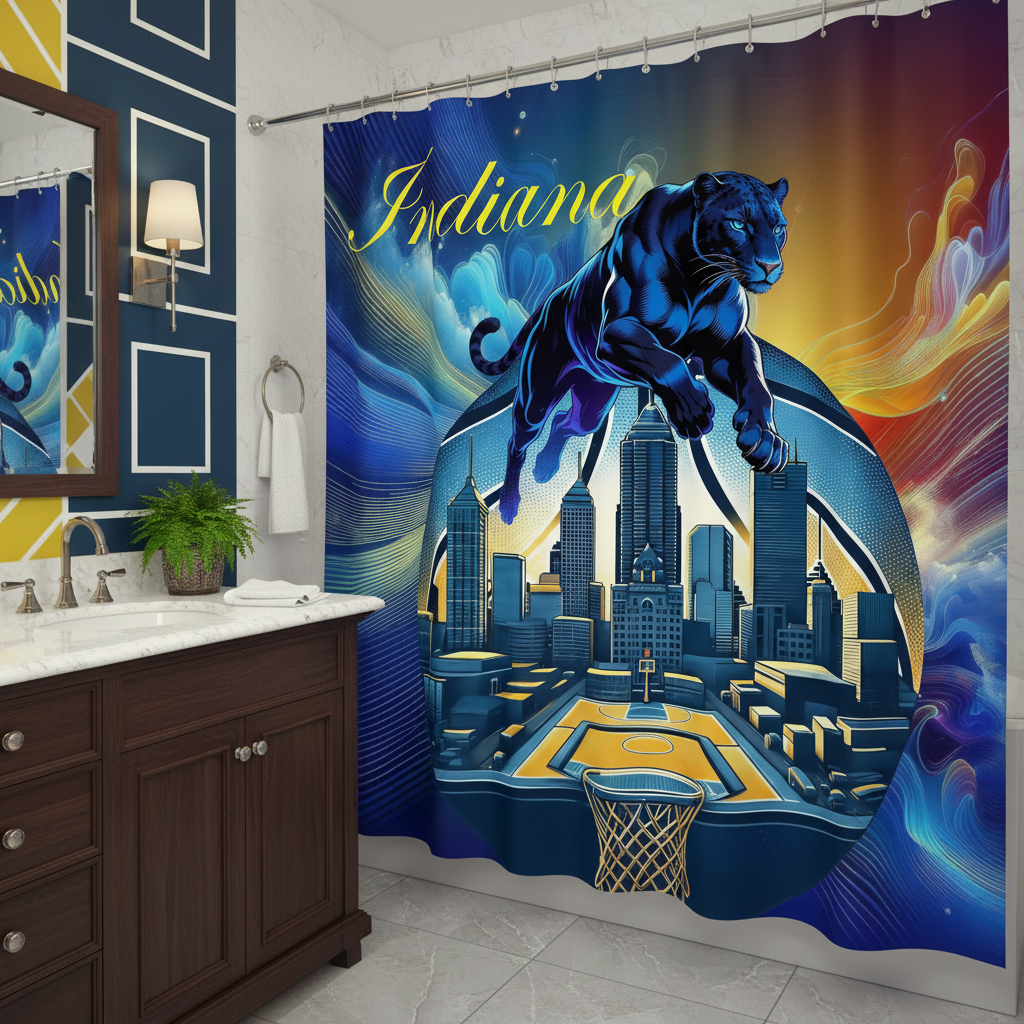 Copycat-Creations Indiana Basketball 2nd Edition Shower Curtain