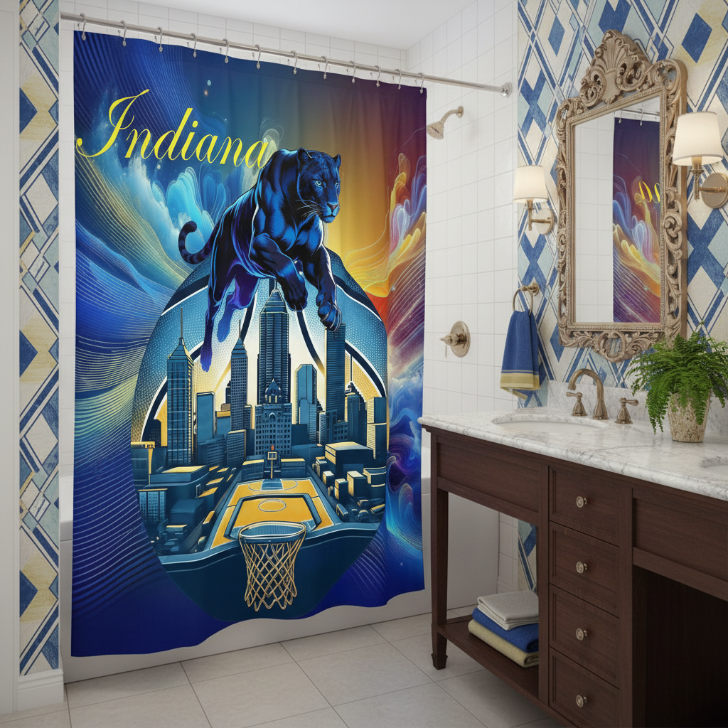 Copycat-Creations Indiana Basketball 2nd Edition Shower Curtain