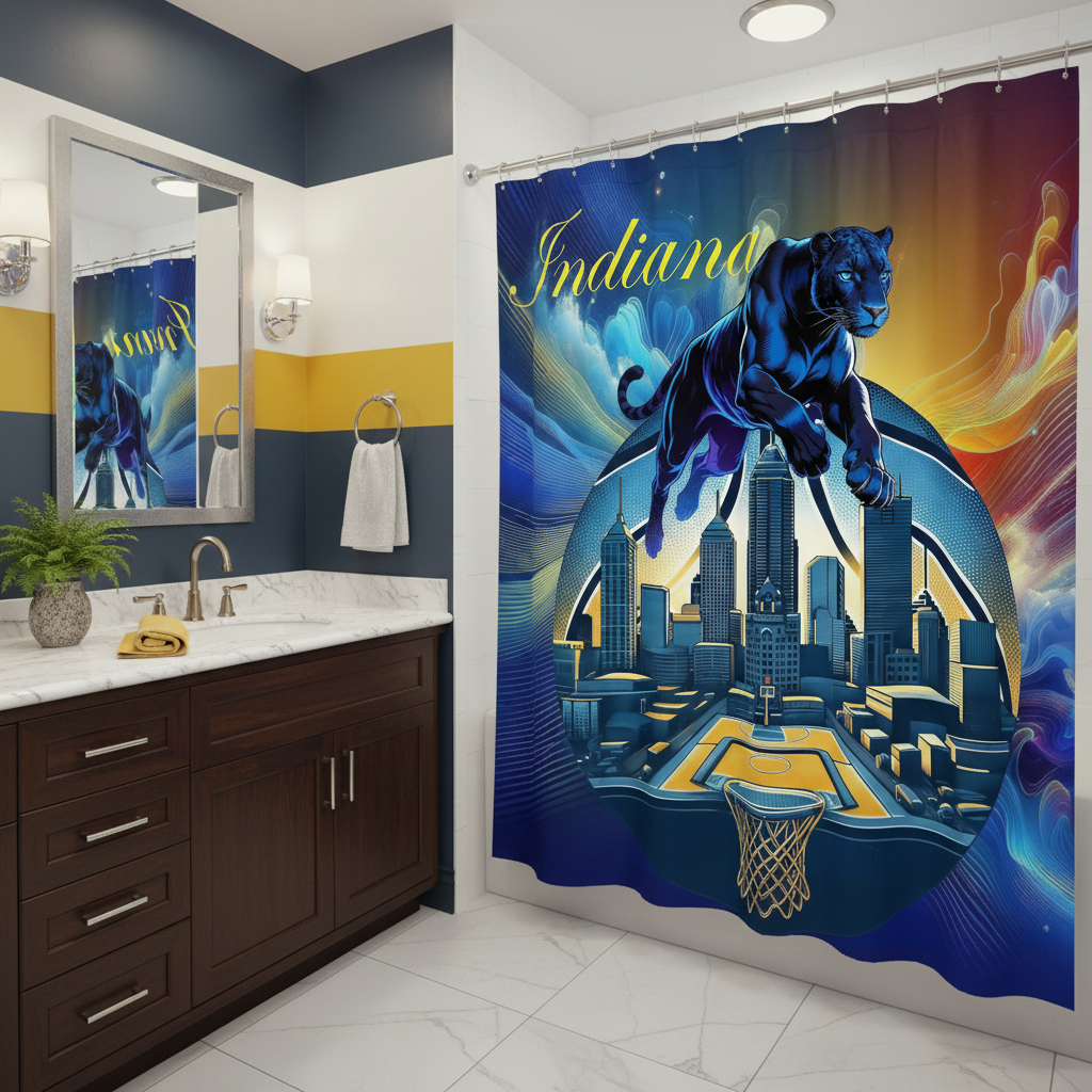 Copycat-Creations Indiana Basketball 2nd Edition Shower Curtain