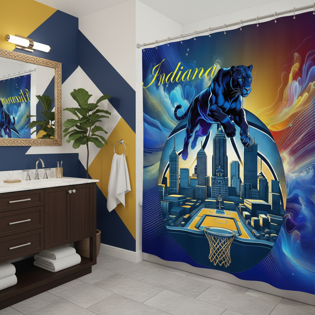 Copycat-Creations Indiana Basketball 2nd Edition Shower Curtain