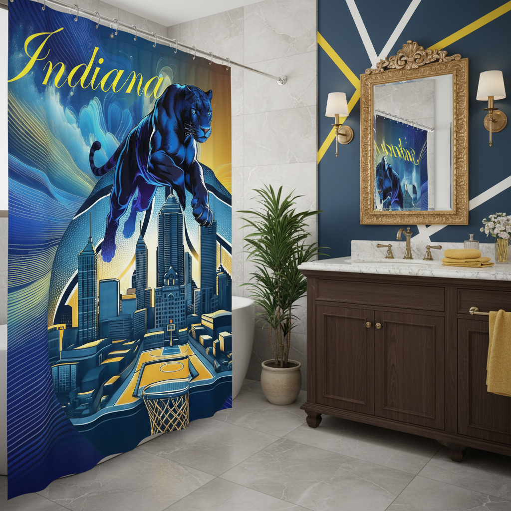 Copycat-Creations Indiana Basketball 2nd Edition Shower Curtain