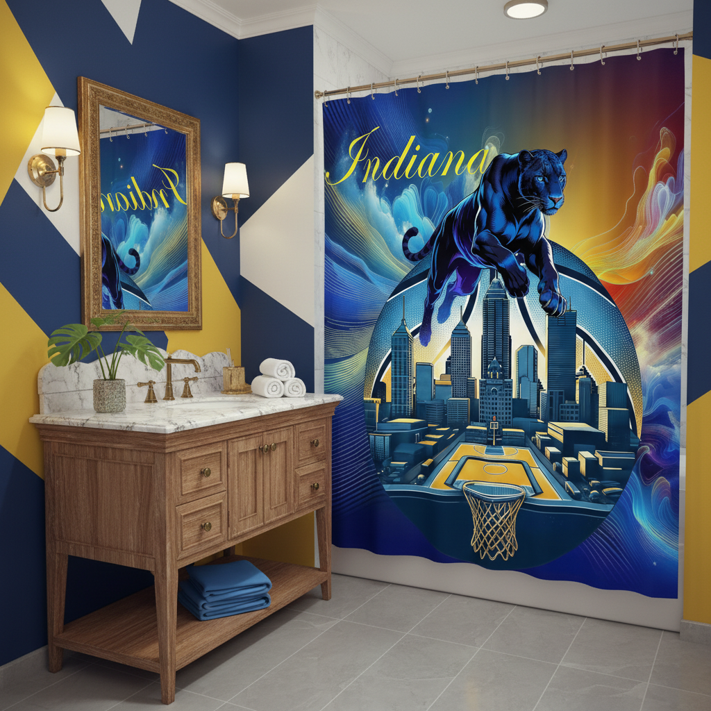 Copycat-Creations Indiana Basketball 2nd Edition Shower Curtain