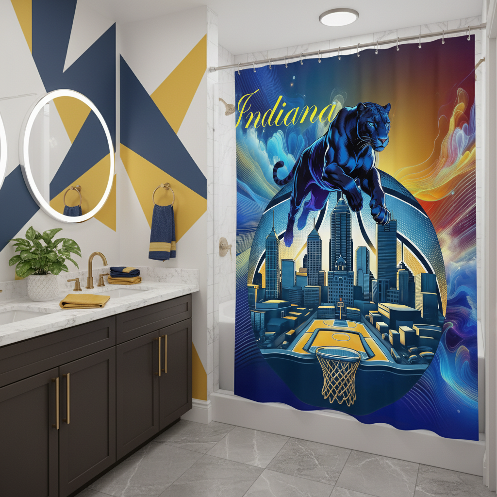 Copycat-Creations Indiana Basketball 2nd Edition Shower Curtain