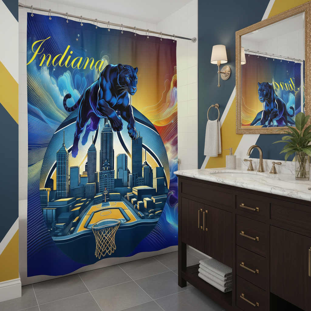 Copycat-Creations Indiana Basketball 2nd Edition Shower Curtain