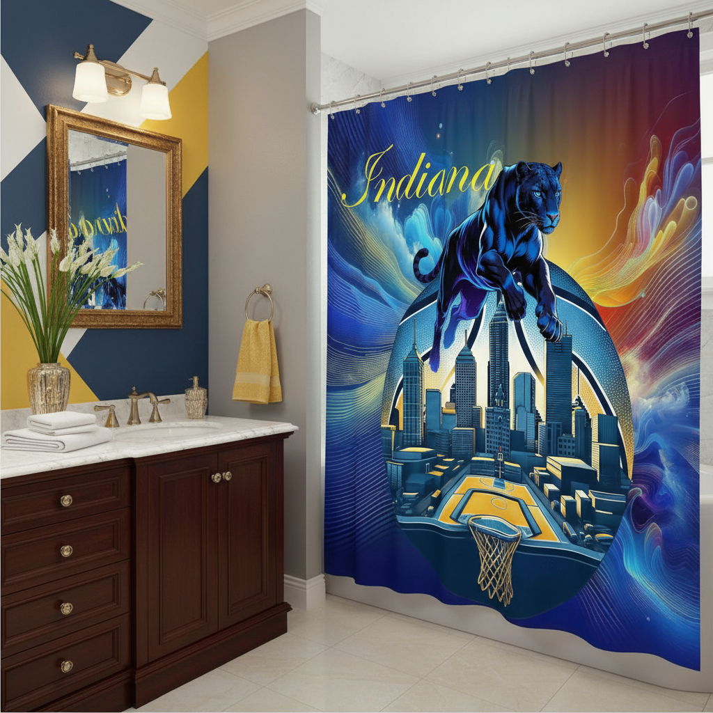 Copycat-Creations Indiana Basketball 2nd Edition Shower Curtain