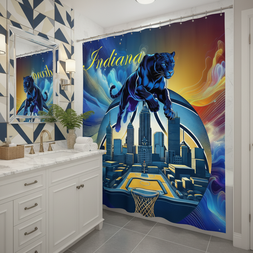 Copycat-Creations Indiana Basketball 2nd Edition Shower Curtain