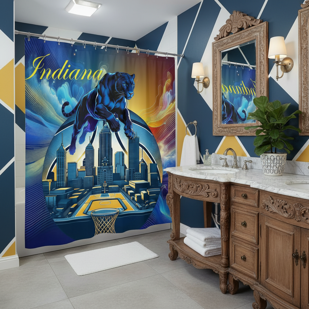 Copycat-Creations Indiana Basketball 2nd Edition Shower Curtain