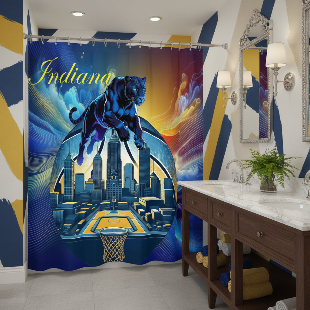 Copycat-Creations Indiana Basketball 2nd Edition Shower Curtain