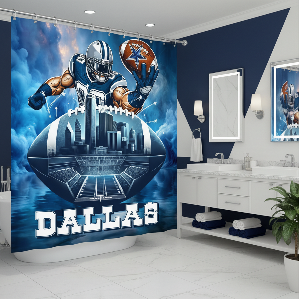 Copycat-Creations 2nd Edition Dallas Football Shower Curtain