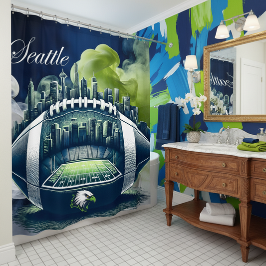 Copycat-Creations Seattle Football Shower Curtain