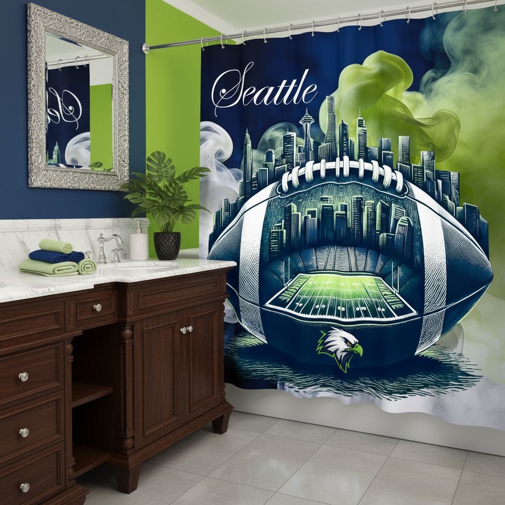 Copycat-Creations Seattle Football Shower Curtain