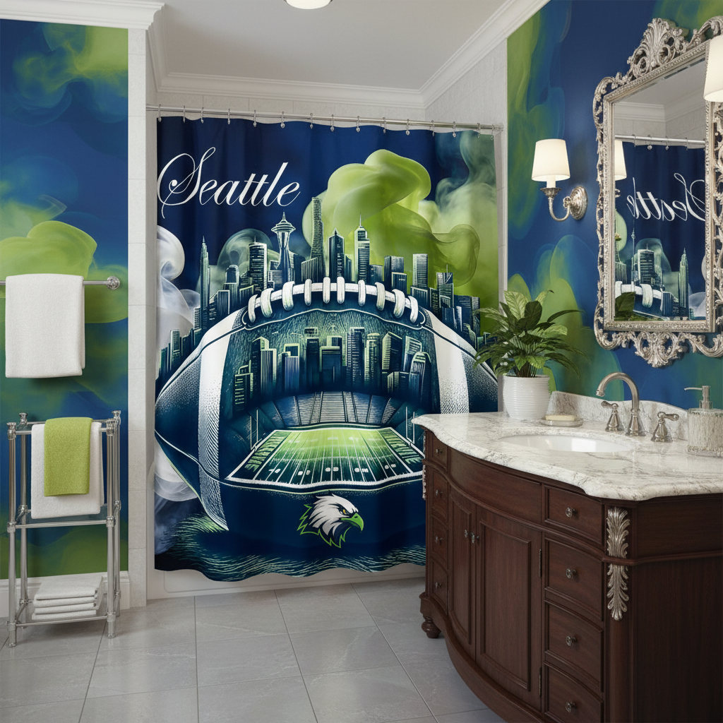 Copycat-Creations Seattle Football Shower Curtain