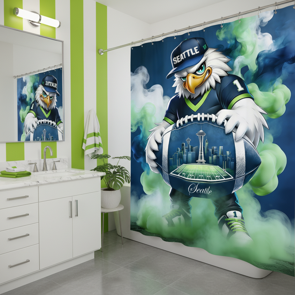 Copycat-Creations Seattle Football 2nd Edition Shower Curtain