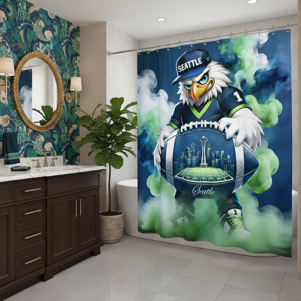 Copycat-Creations Seattle Football 2nd Edition Shower Curtain