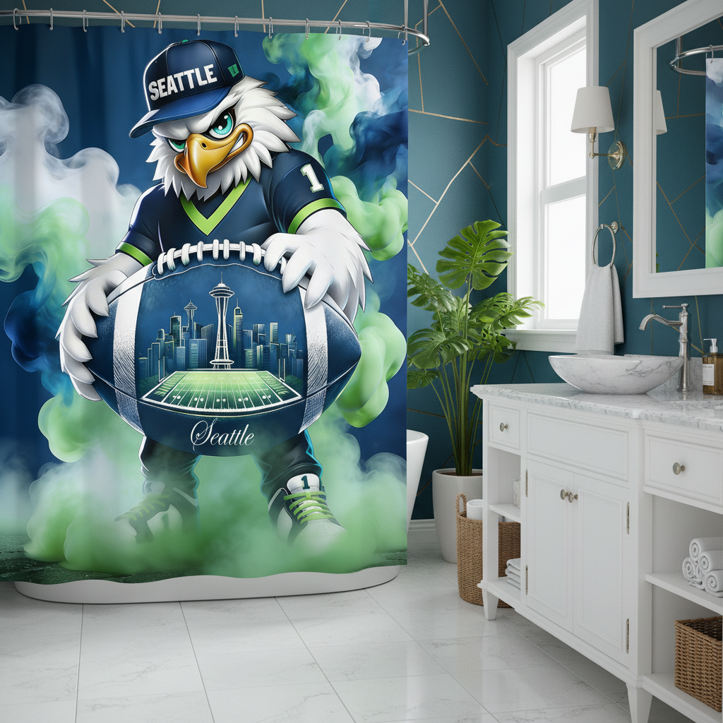 Copycat-Creations Seattle Football 2nd Edition Shower Curtain