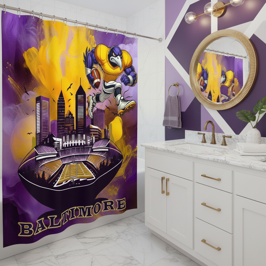 Copycat-Creations Baltimore Football Shower Curtain
