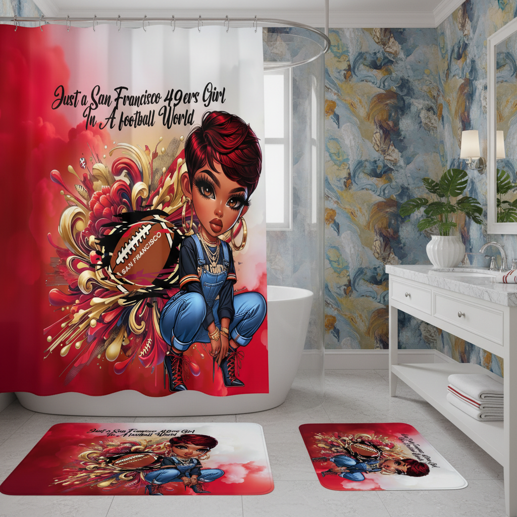 Copycat-Creations San Francisco 2pcs Football Shower Curtain Set