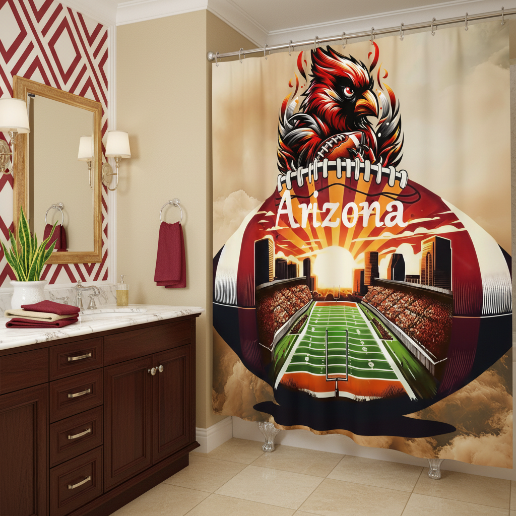 Copycat-Creations Arizona Football Shower Curtain