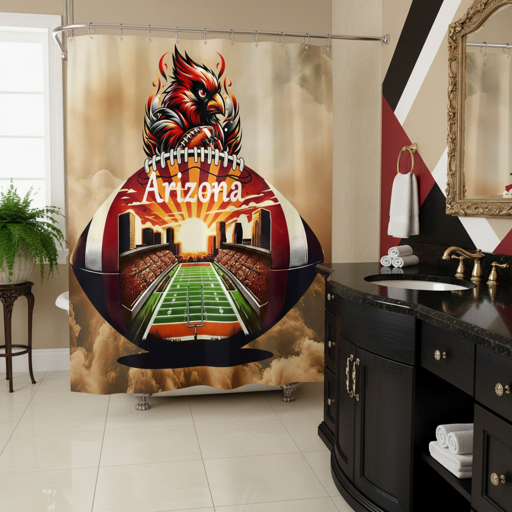 Copycat-Creations Arizona Football Shower Curtain