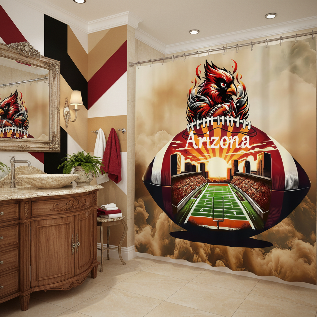 Copycat-Creations Arizona Football Shower Curtain