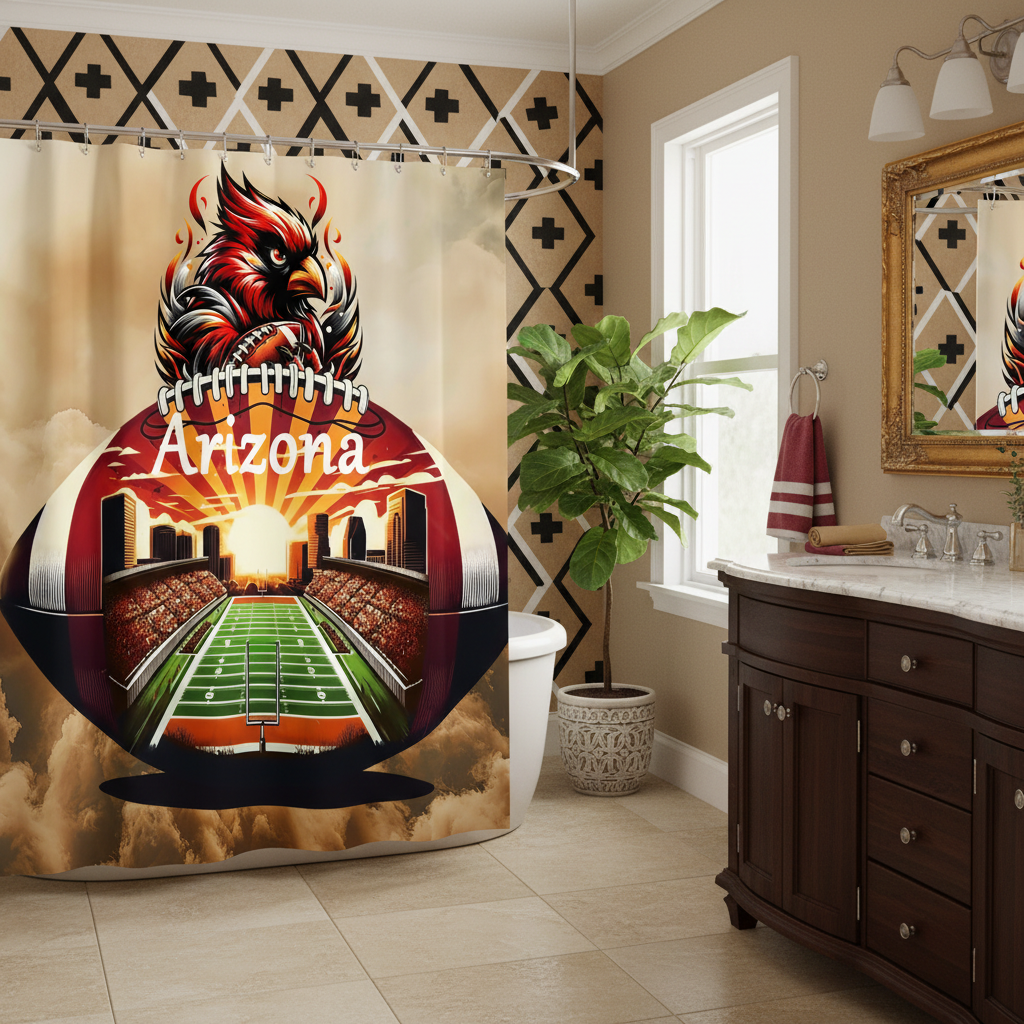 Copycat-Creations Arizona Football Shower Curtain