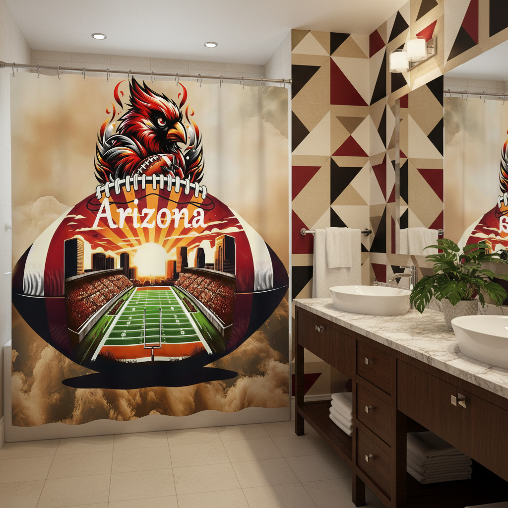 Copycat-Creations Arizona Football Shower Curtain