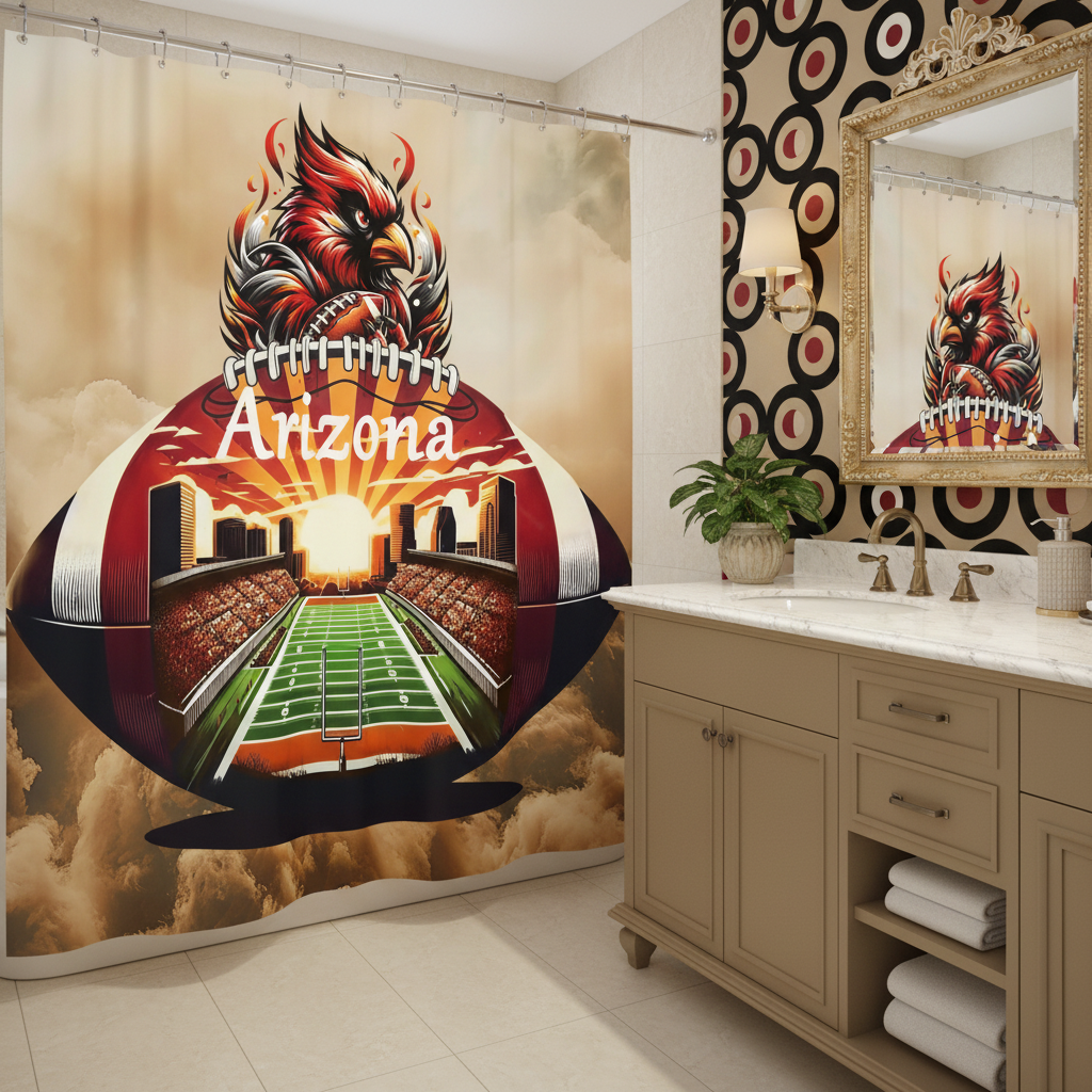 Copycat-Creations Arizona Football Shower Curtain