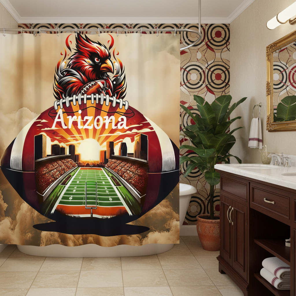 Copycat-Creations Arizona Football Shower Curtain