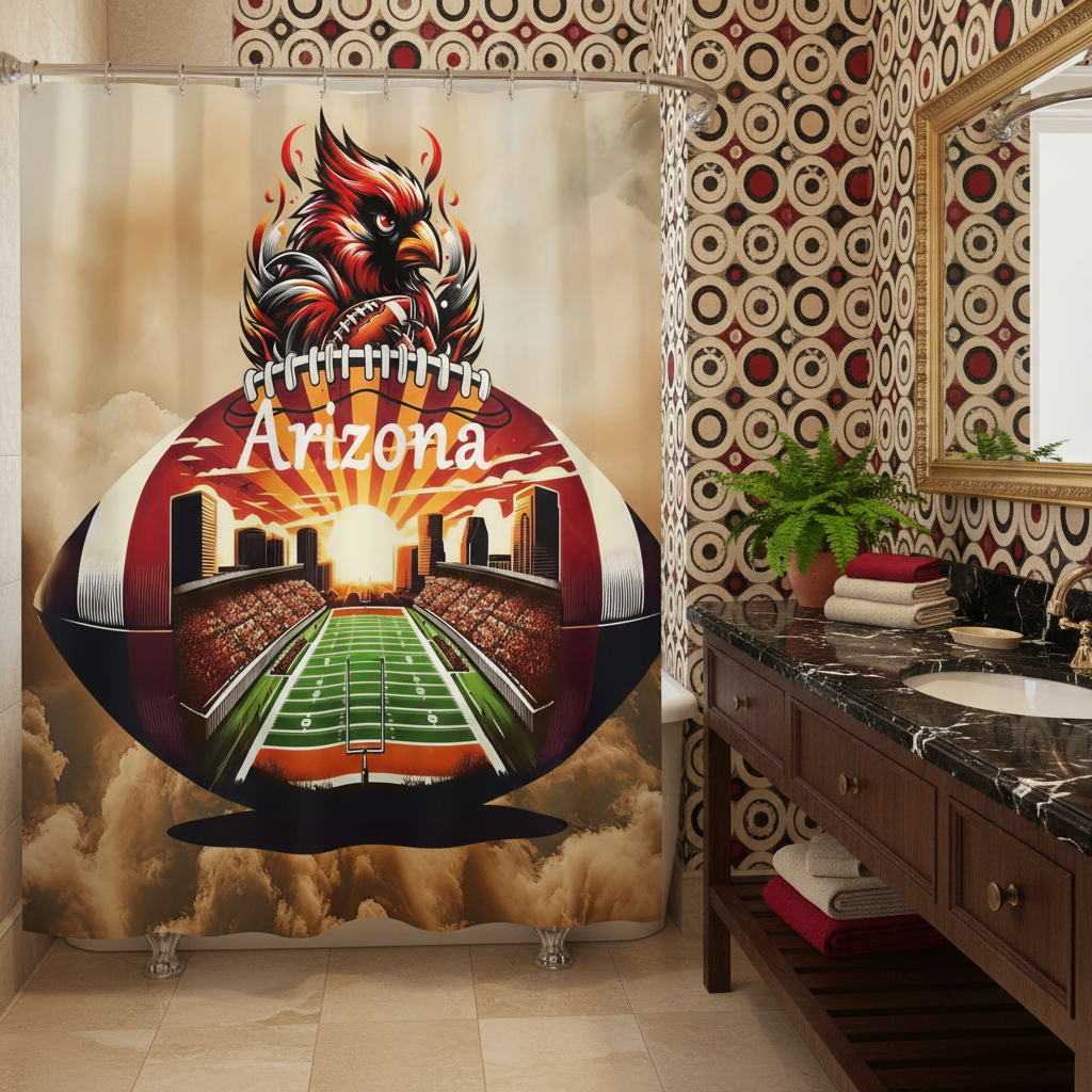 Copycat-Creations Arizona Football Shower Curtain