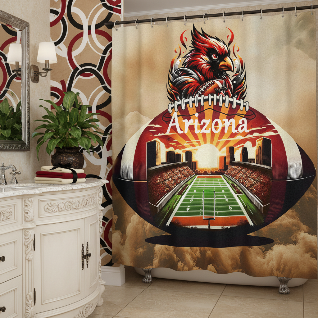 Copycat-Creations Arizona Football Shower Curtain