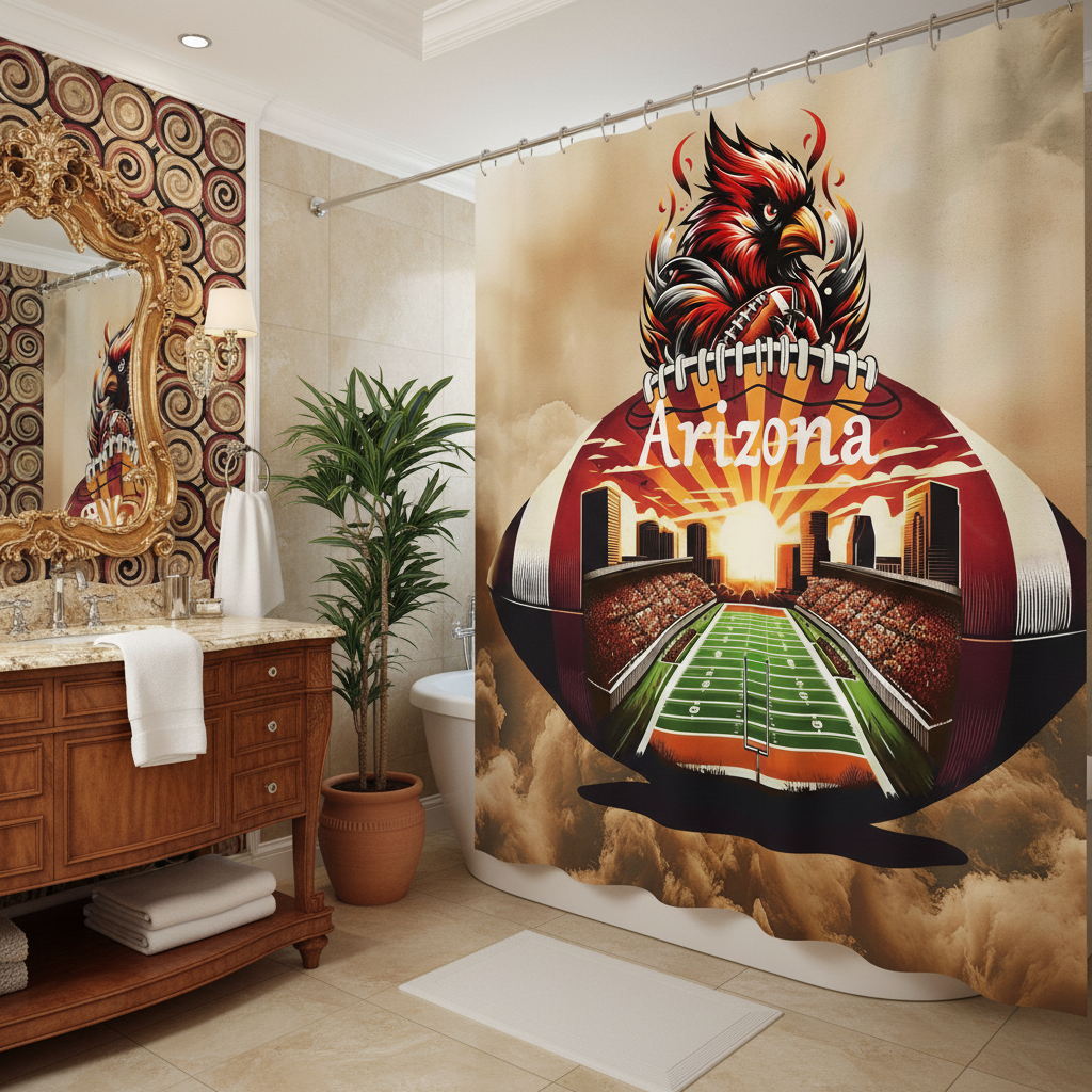 Copycat-Creations Arizona Football Shower Curtain