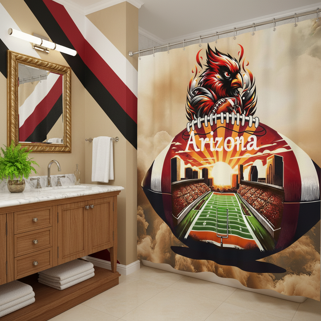 Copycat-Creations Arizona Football Shower Curtain
