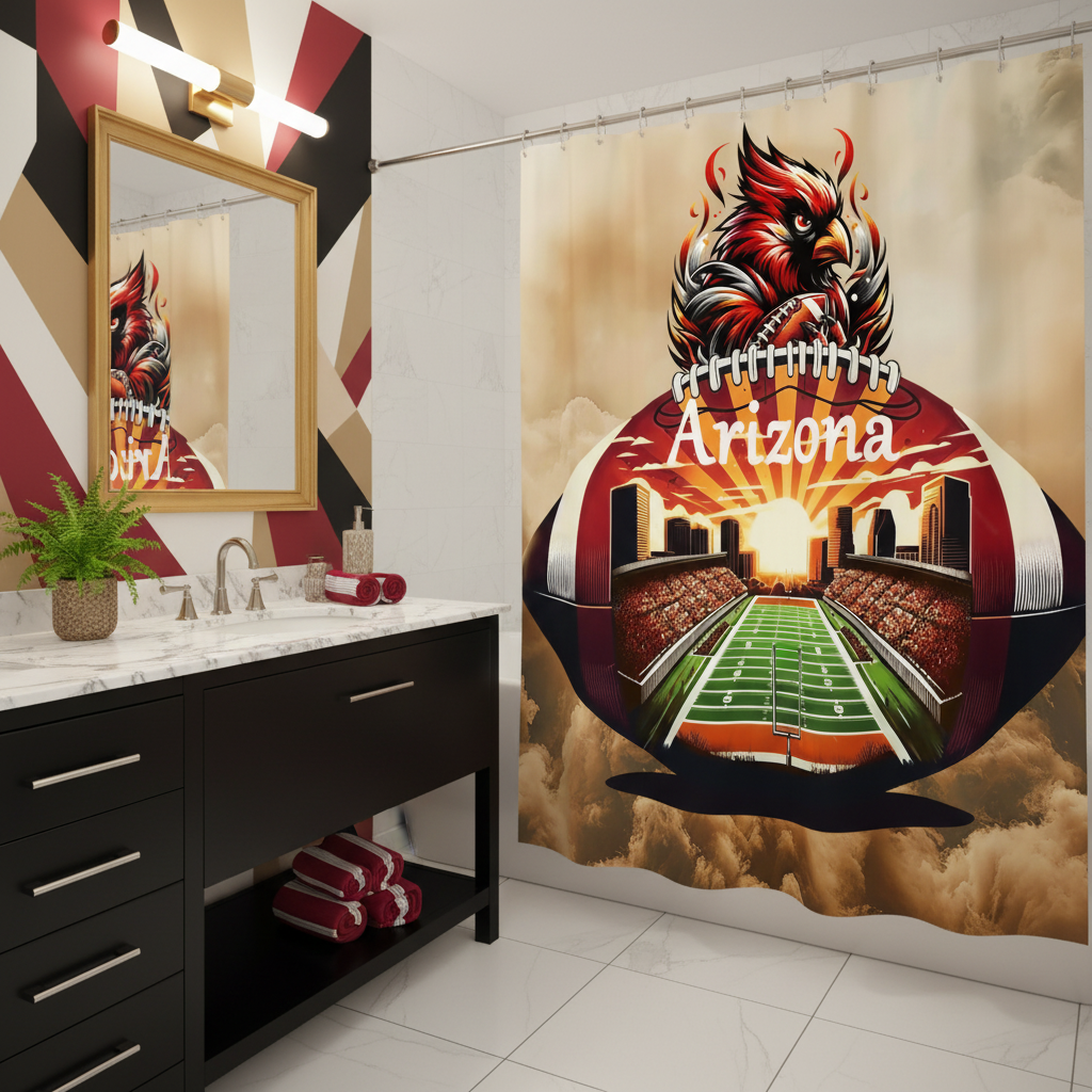Copycat-Creations Arizona Football Shower Curtain