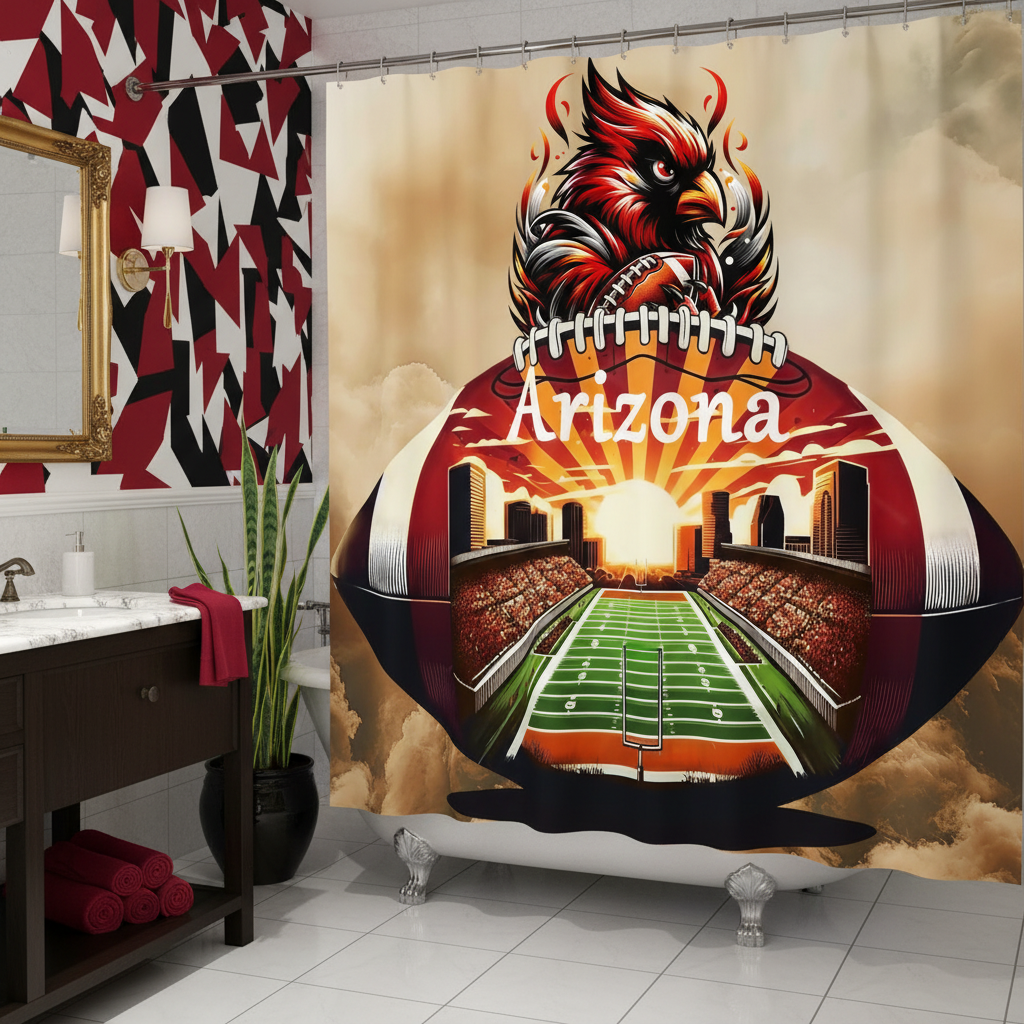 Copycat-Creations Arizona Football Shower Curtain