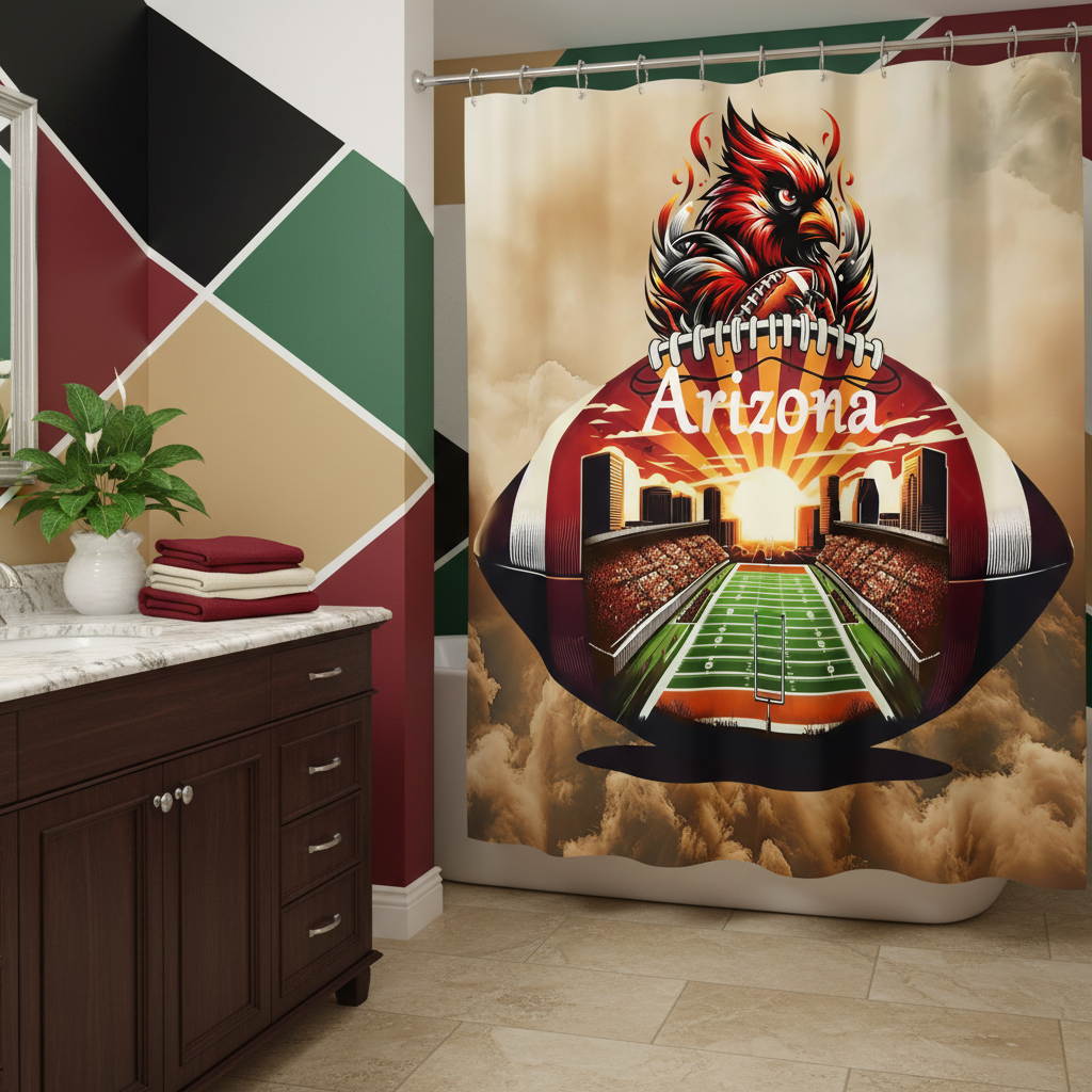 Copycat-Creations Arizona Football Shower Curtain