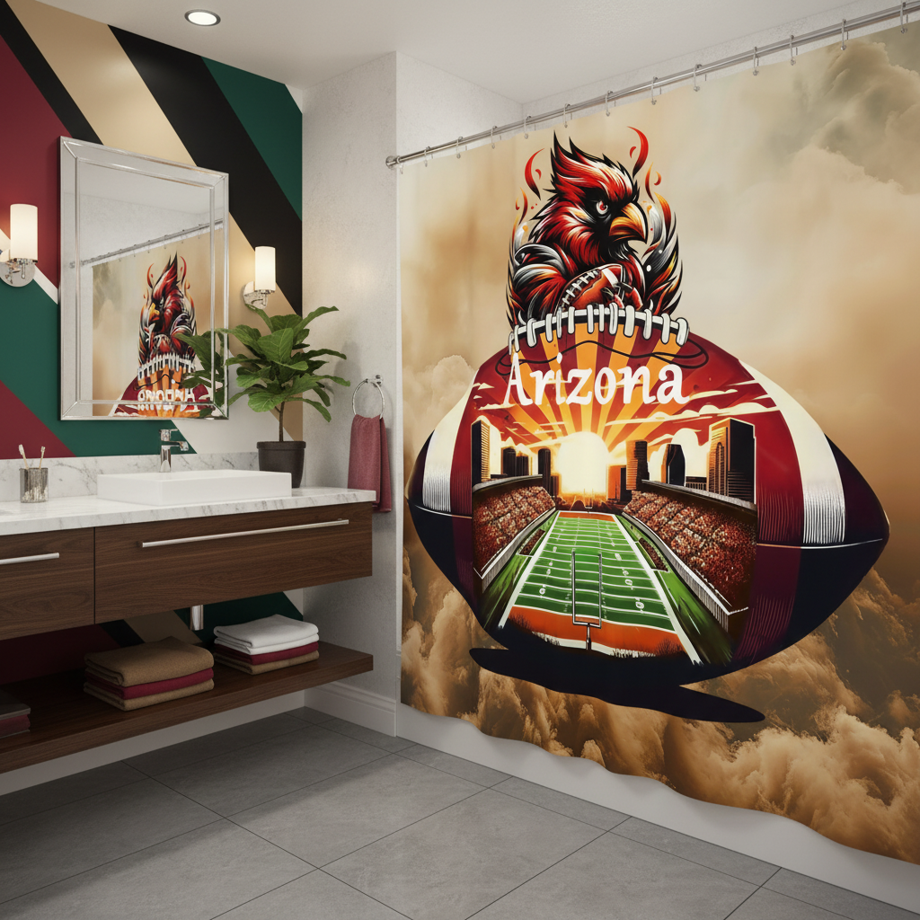 Copycat-Creations Arizona Football Shower Curtain