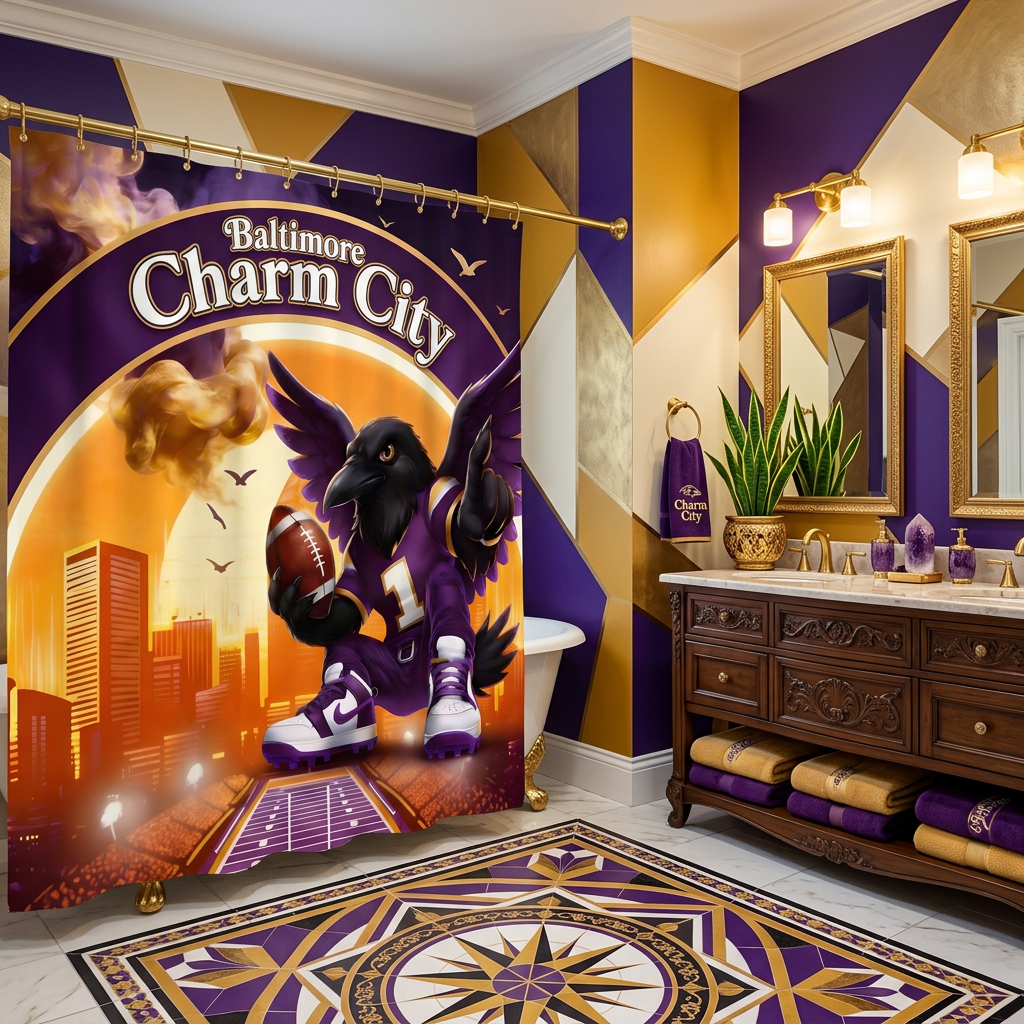 Copycat-Creations Baltimore Charm City Shower Curtain