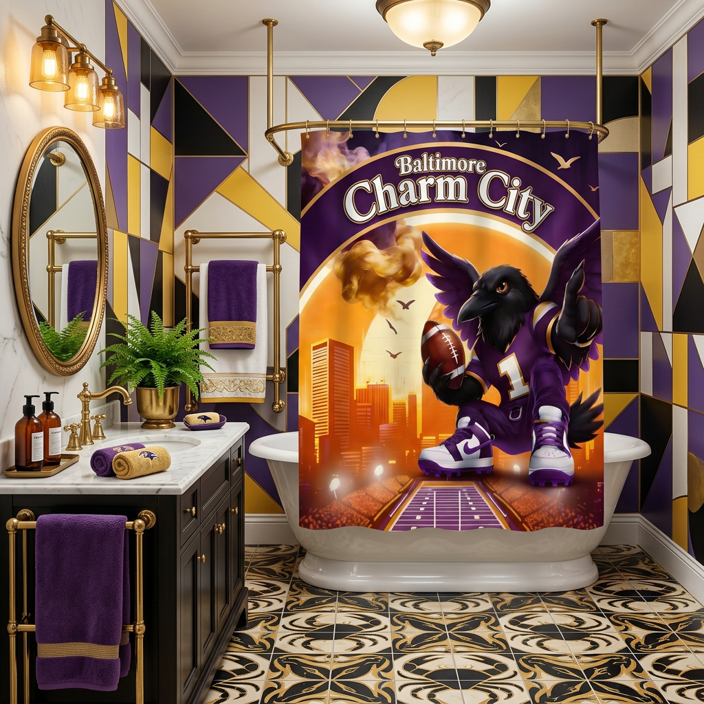 Copycat-Creations Baltimore Charm City Shower Curtain