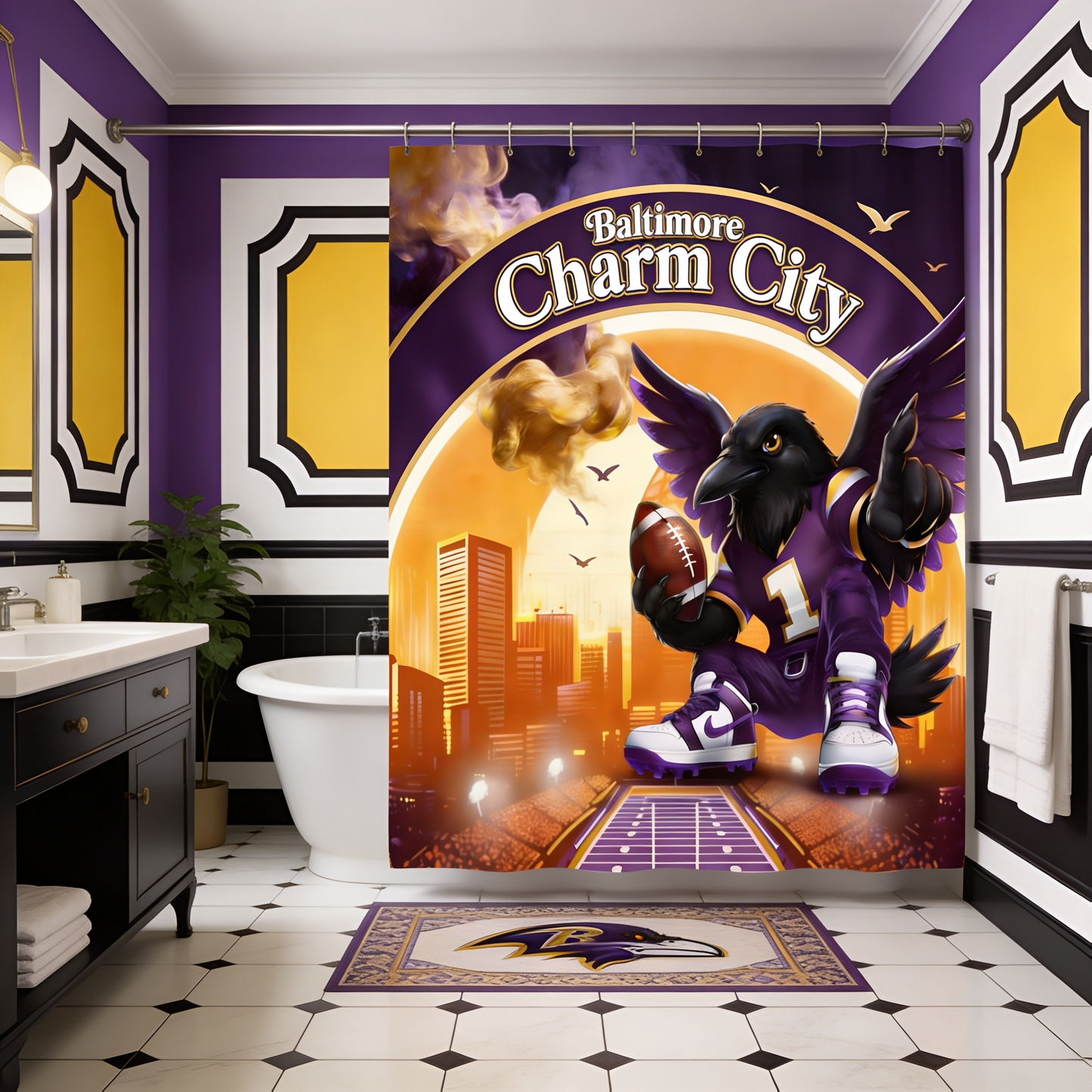 Copycat-Creations Baltimore Charm City Shower Curtain