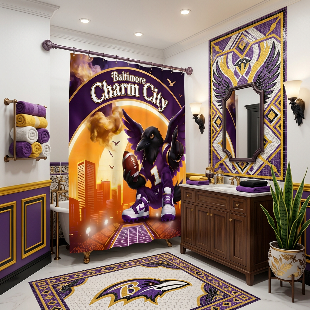 Copycat-Creations Baltimore Charm City Shower Curtain