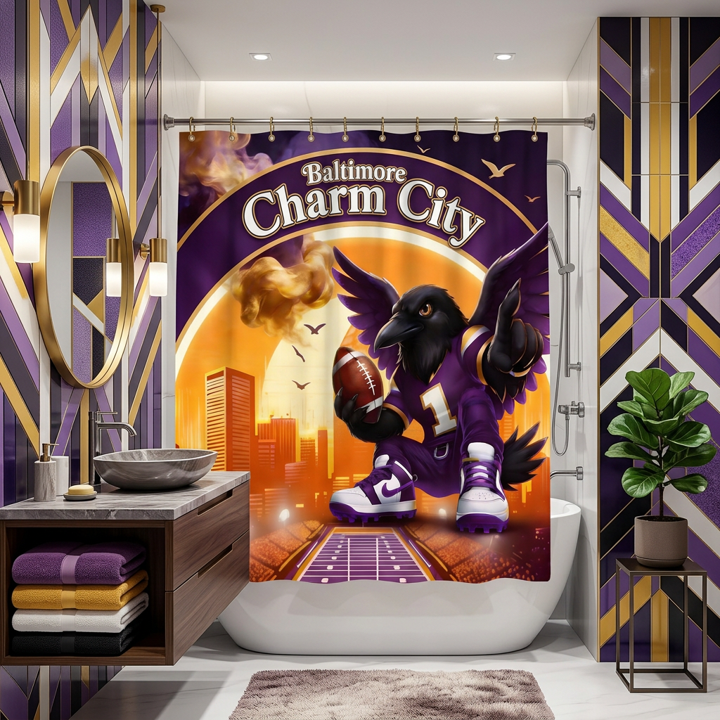 Copycat-Creations Baltimore Charm City Shower Curtain