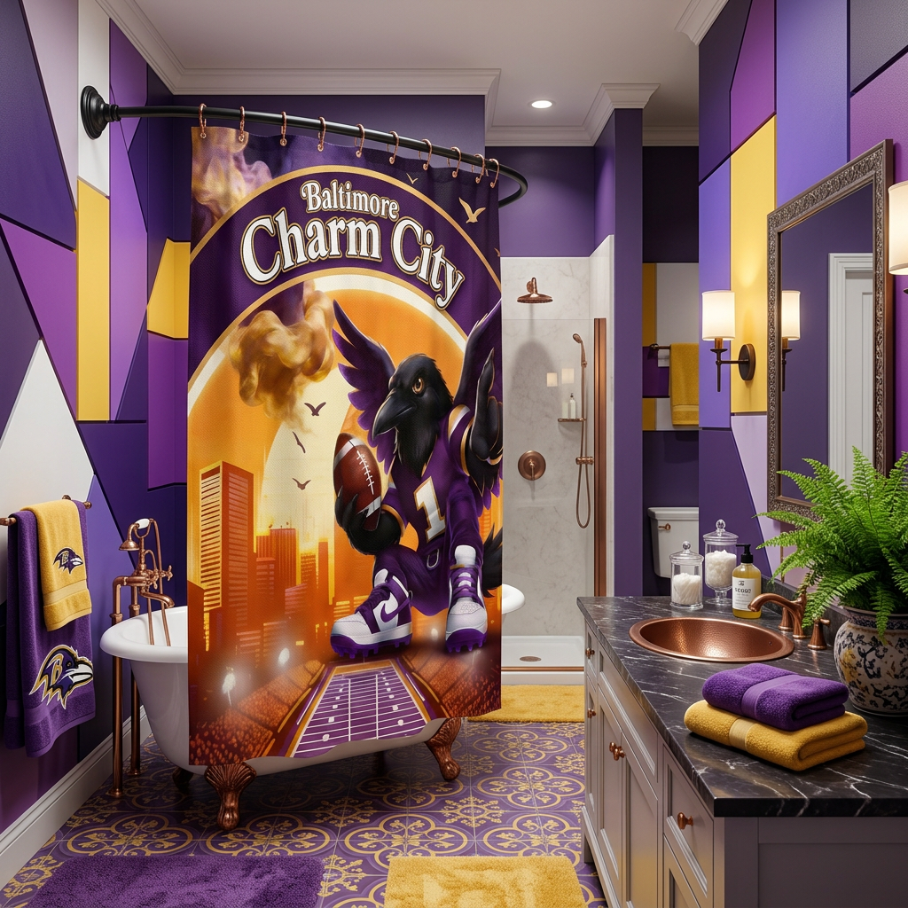Copycat-Creations Baltimore Charm City Shower Curtain