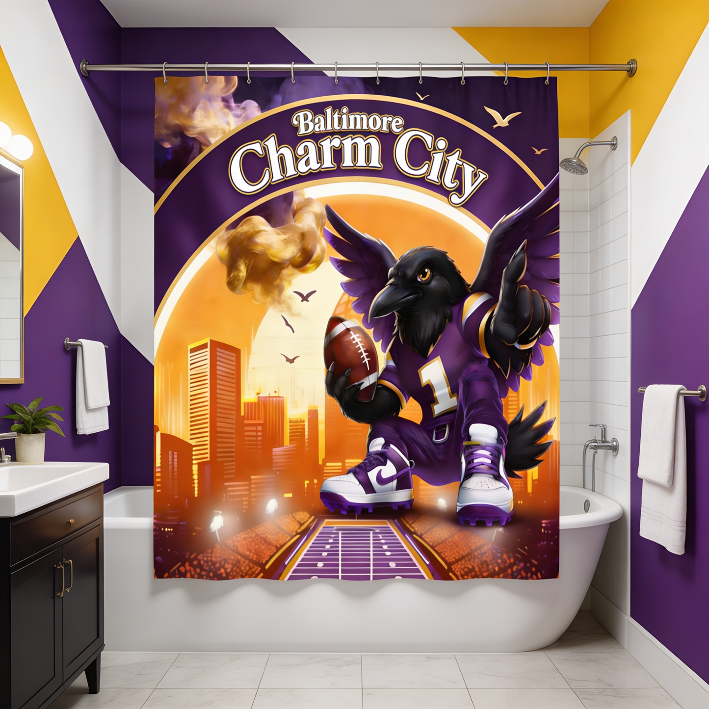 Copycat-Creations Baltimore Charm City Shower Curtain